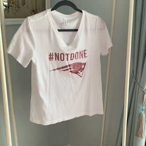 Bella New England Patriots white and pink #NotDoneT-shirt Size medium